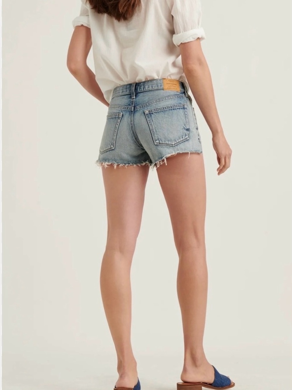 Lucky Brand Light Blue Frayed Jean Shorts